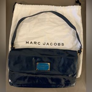 Marc by Marc Jacobs Womens Workwear Patent Leather Blue Bag 11.5 x 6.5 inches​